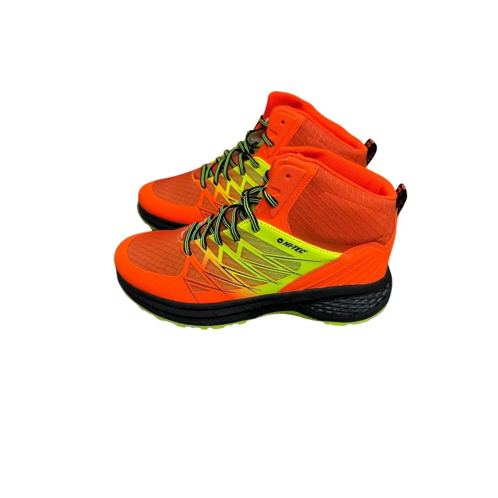 Hi-Tec Mens Neon Orange Lime Green High Top Demolisher Hiking Boots Size 9.5 NEW